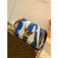 LOUIS VUITTON-M57659 루이비통 블루 엠브로이더드 캔버스 트위스트 MM