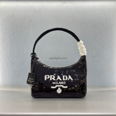 PRADA-1NE515 프라다 블랙 시퀸 리에디션 미니 백