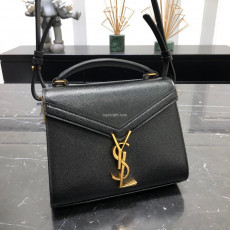 SAINT LAURENT-602716 생 로랑 블랙 송아지 가죽 카산드라 미니 탑 핸들백