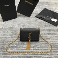 SAINT LAURENT-474366 생 로랑 블랙 골드 메탈 스몰 케이트 체인 태슬 백