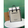 BURBERRY-80379361 버버리 블랙/그레이 호스페리 프린트 캔버스 레더 토트