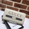 GUCCI-496317 구찌 화이트 가죽 Gucci 로고 집 어라운 월릿