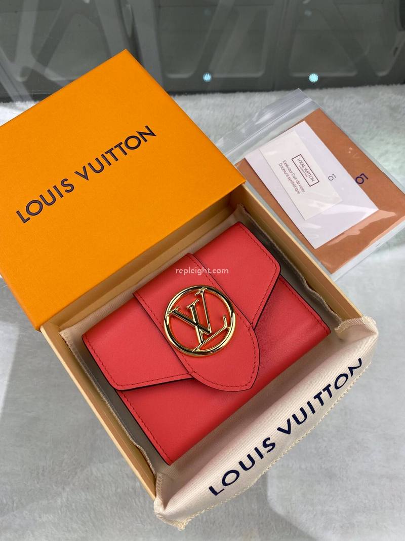 LOUIS VUITTON-M69177 루이비통 로즈 달리아 핑크 LV 퐁 뇌프 컴팩트 월릿