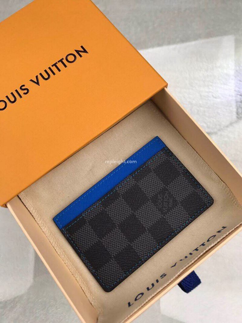 LOUIS VUITTON-N64029 루이비통 일렉트릭 블루 다미에 그라파이트 카드 홀더