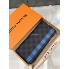 LOUIS VUITTON-N60078 루이비통 다미에 그라파이트 블루 스트라이프 지피 월릿 버티컬