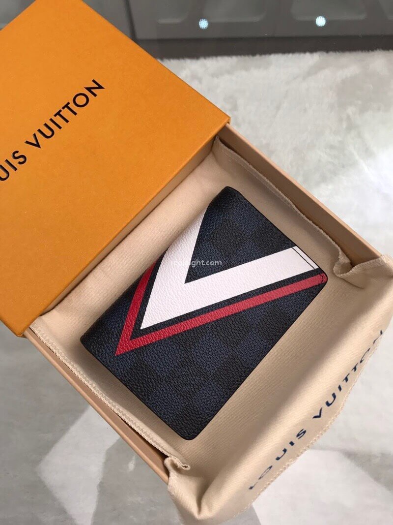 LOUIS VUITTON-N64012 루이비통 다미에 코발트 레드 라티튜드 패턴 포켓 오거나이저