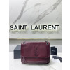 SAINT LAURENT- 6331580EN046475 블랙 가죽 소재의 크링클드 퀼티드 미디움 니키 체인 백