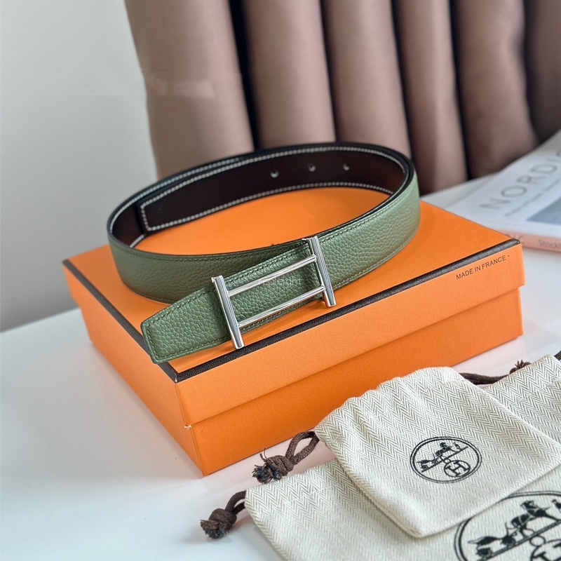 에르메스-HERMES RIDER BELT BUCKLE & REVERSIBLE LEATHER STRAP 32MM (2)