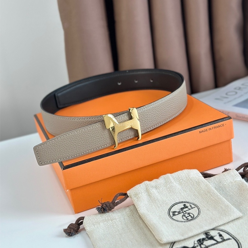 에르메스-HERMES PUNACHE BELT BUCKLE & REVERSIBLE LEATHER STRAP 32MM (3)