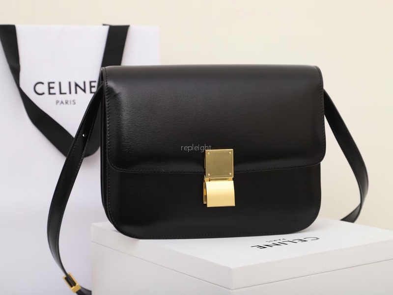 CELINE-189173DLS.38NO MEDIUM CLASSIC BAG IN BOX CALFSKIN BLACK