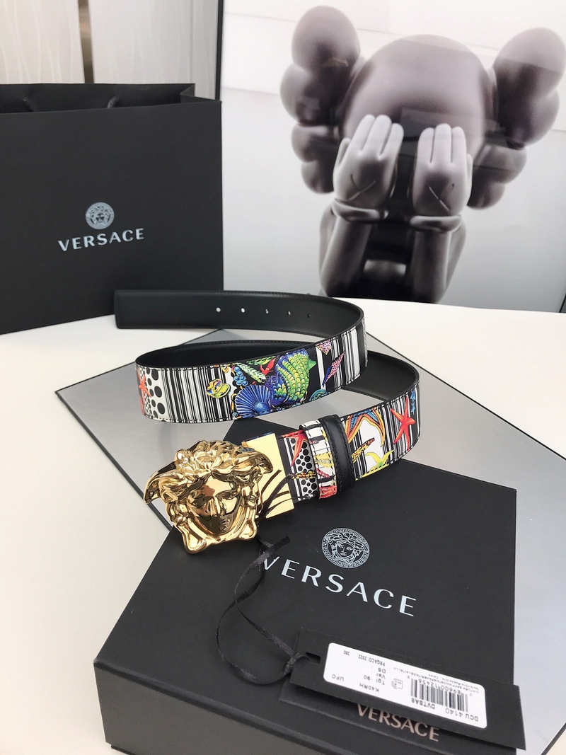 Versace- Tr é sor 리버서블 가족 벨트 4.0CM (1)